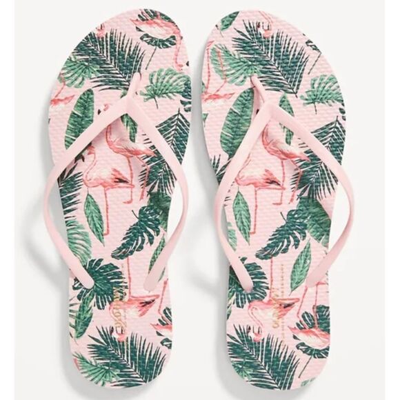 Flamingo 🦩 Print Flip Flops - Picture 1 of 3